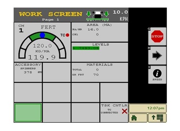 dickeyjohn iso6 fertiliser spreader control